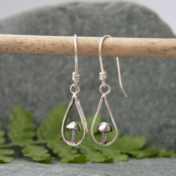 Sterling silver toadstool earrings