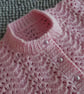 18" Round Neck Feather and Fan Patterned Baby Girls Cardigan  - Image 4