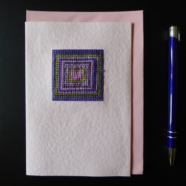 Individually Hand Crafted Embroidered Tapestry Blank Card