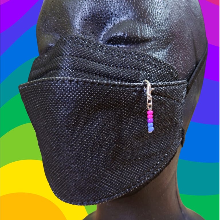 Bisexual pride beaded charm