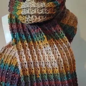 Handmade Ribbed Gradient Scarf: Papatya Batik Winter Accessory (170cm x 20cm)