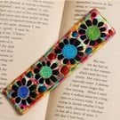 Handmade Embroidered Fabric Bookmark Textile Art Book Lover Gift 