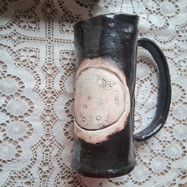 Little moon Coffee mug Ceramic handmade ready to ship