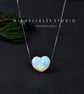 Large Black Heart 3D Fire Opal Necklace with 925 Sterling Silver Chain - Image 7