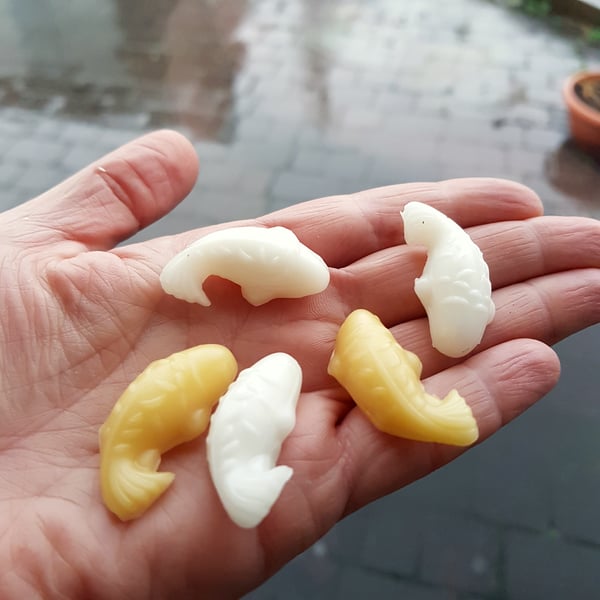 Beeswax Koi for Good Luck, 5 Pieces