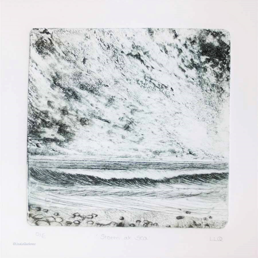 Original collagraph print inspired by a storm g... - Folksy