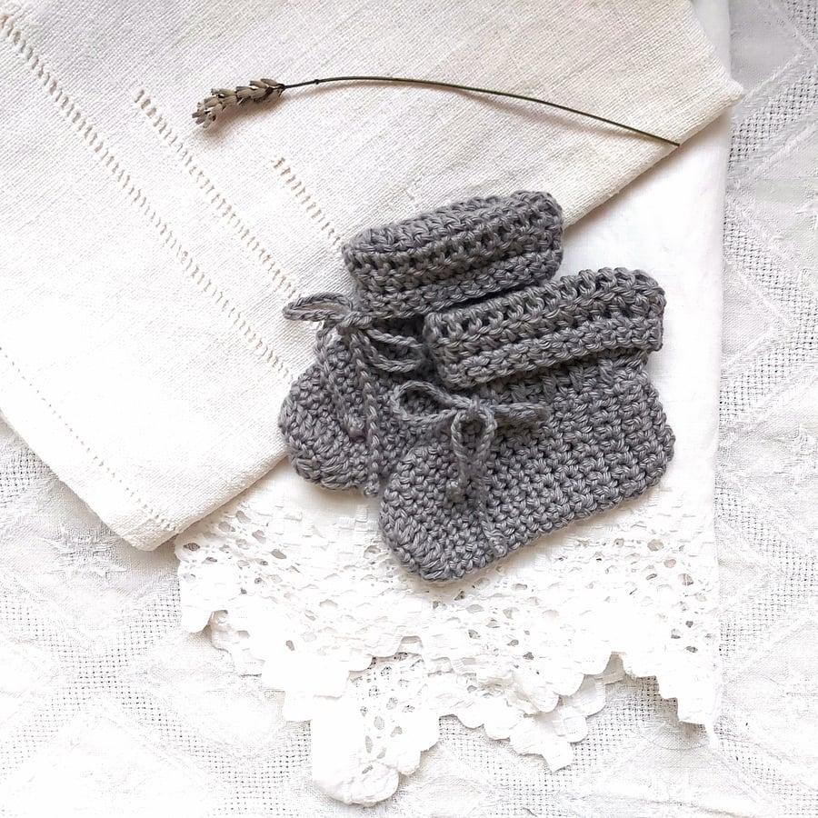 Organic Baby Booties, GOTS certified cotton, All Organic Collection, 0-5 months