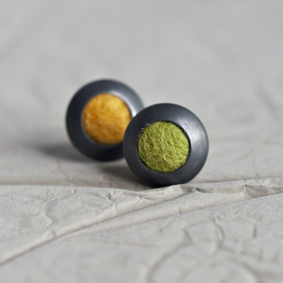 Colourful Funky Dots Sterling Silver Stud Earrings