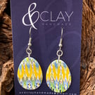 Colourful Patterned Polymer Clay Easter Egg Earrings