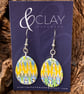 Colourful Patterned Polymer Clay Easter Egg Earrings