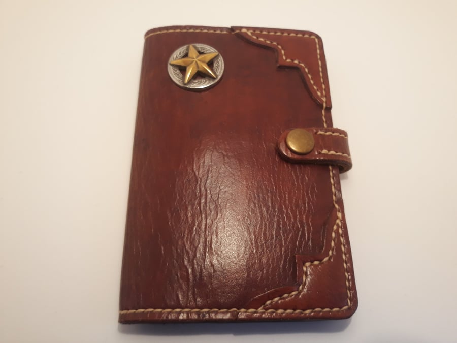 Leather Note Book Cover with suede lining.