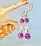 Amethyst, Rose Quartz & Crystal Earrings, Birthday, Anniversary, Gifts For Her
