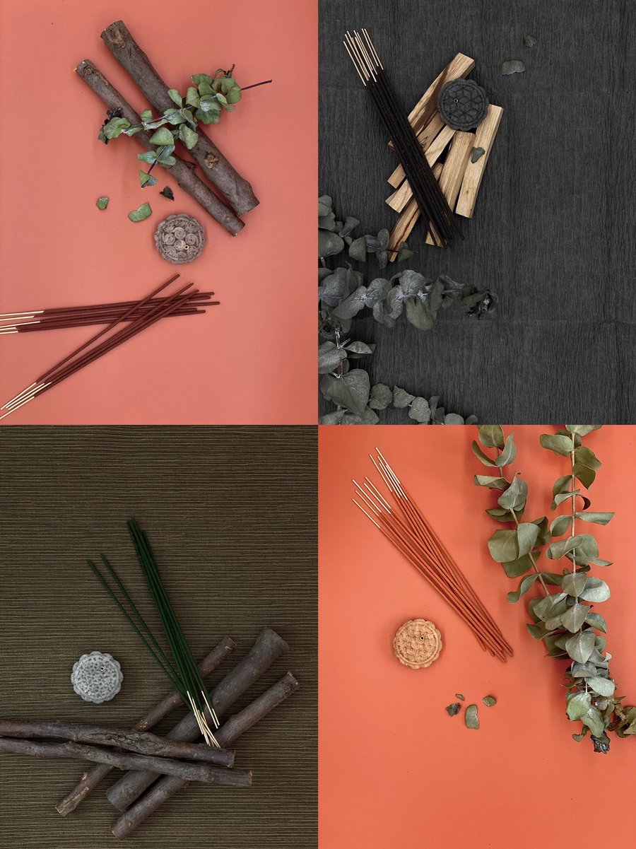 Festive Mooncake Incense & Holder (Full Set-4 Colour)