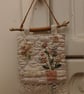 Suffolk puff flowers in a vase textile hanging decoration  - Image 1