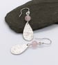 sea ripples drop earrings sterling silver teardrop rose quartz gemstone - Image 2