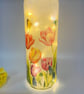 Decoupage bottle light with tulips, summer flowers, floral design - Image 5
