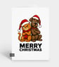Funny Christmas Card - Posing Cat & Dog