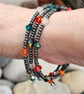 Haematite and crystal memory wire bangle - Image 5