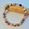 Pink Zebra Jasper & Pink Opal Bracelet, Birthday. Anniversary, Gifts For Her