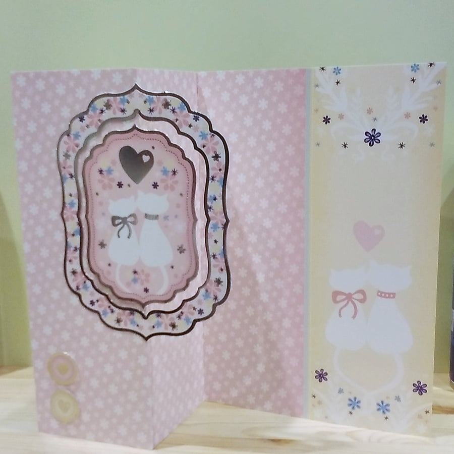 Valentine's Day card,  Romantic Cats