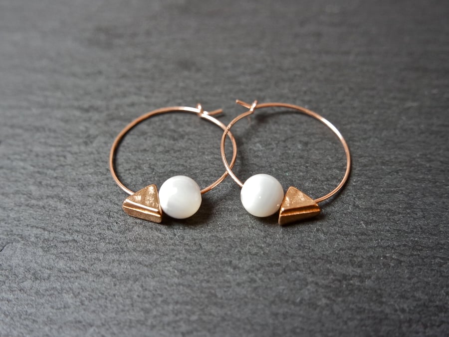 Hoops - rose gold filled minimalistic geometric