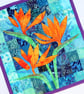 Bird of Paradise Pattern Art Quilt Wall Hanging