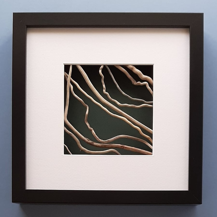 Driftwood Picture in black box frame