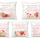 Romantic Valentine’s Cushion Covers – Love Poems & Sweetheart Designs