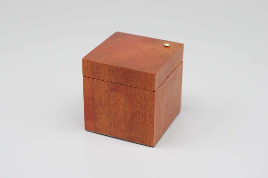 Wooden Ring Box. Handmade. Pink Ivory. "