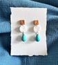 Summer Sand dollar and Turquoise Drop Earrings