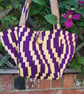 Small tote bag; African print yellow and purple