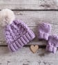 Hand Knitted Baby Girl Cardigan Set – Heather Pink 0–3 Months - Image 7
