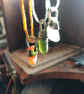 Green sea glass, silver and seed-bead swivel necklace pendant. - Image 4