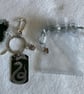 Hogwarts Slytherin house keyring with crochet heart and bag clip - Image 2