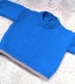 Child's Jumper with Contrasting Colour at Hem and Cuffs, Baby Shower Gift - Image 6