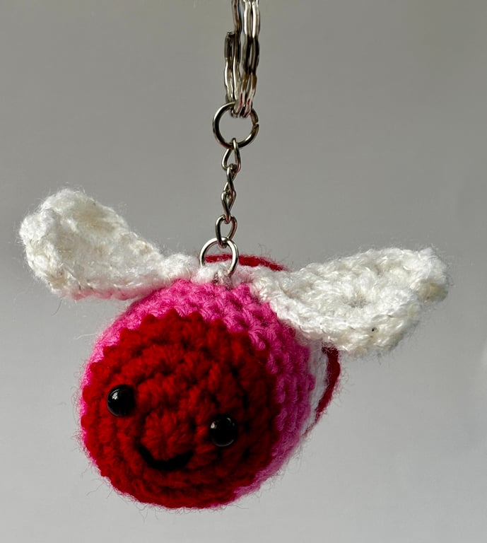 Crochet Love Bee Keyring