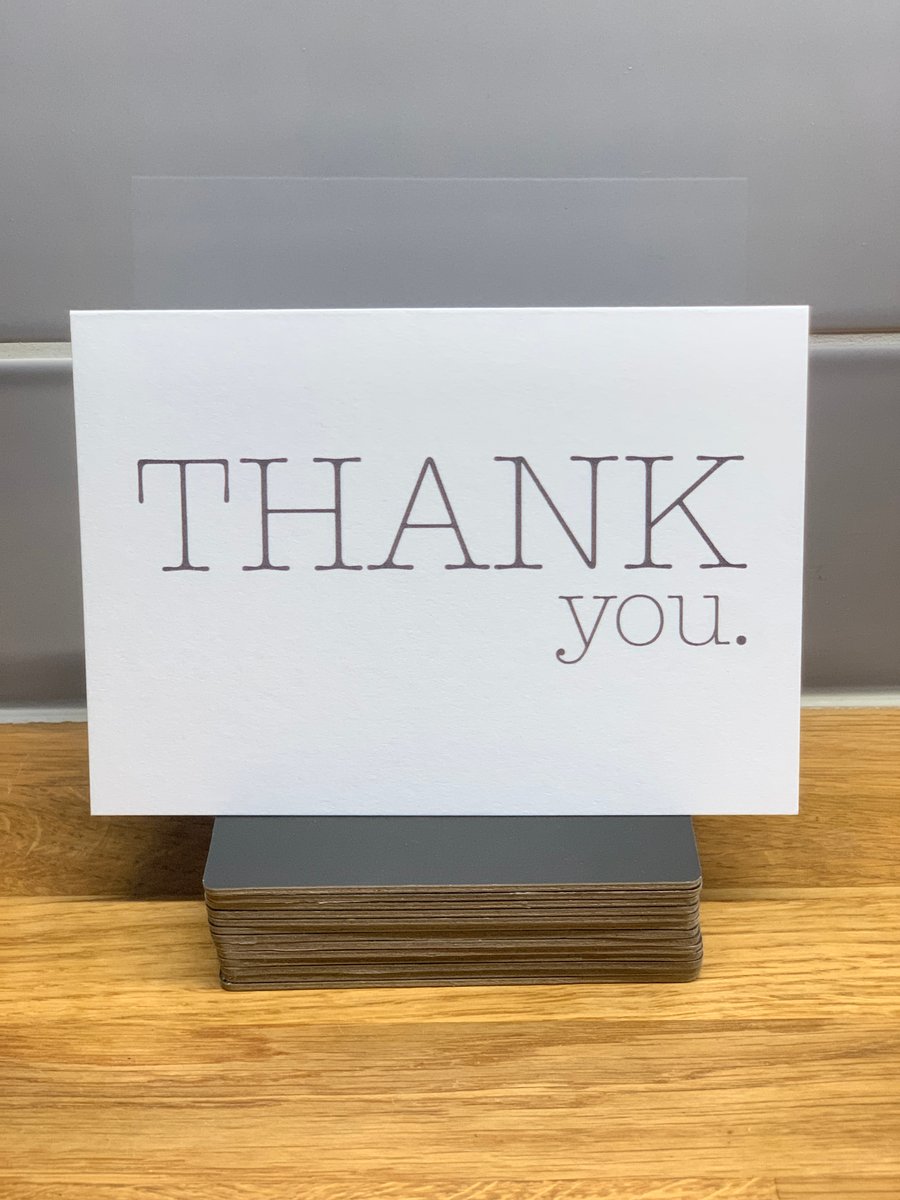 Pack of 5, Thank You Cards, Baskerville