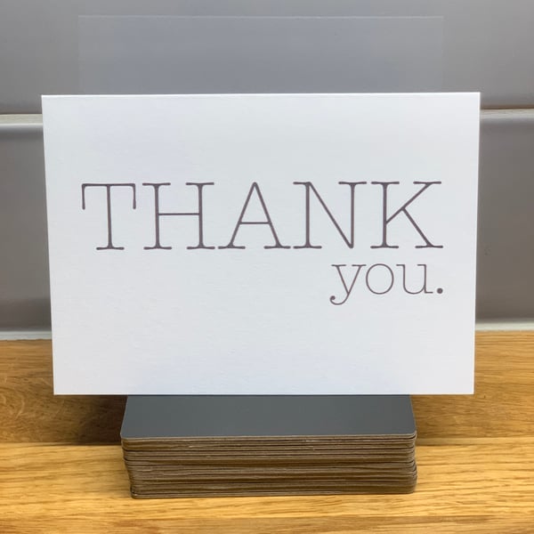 Pack of 5, Thank You Cards, Baskerville