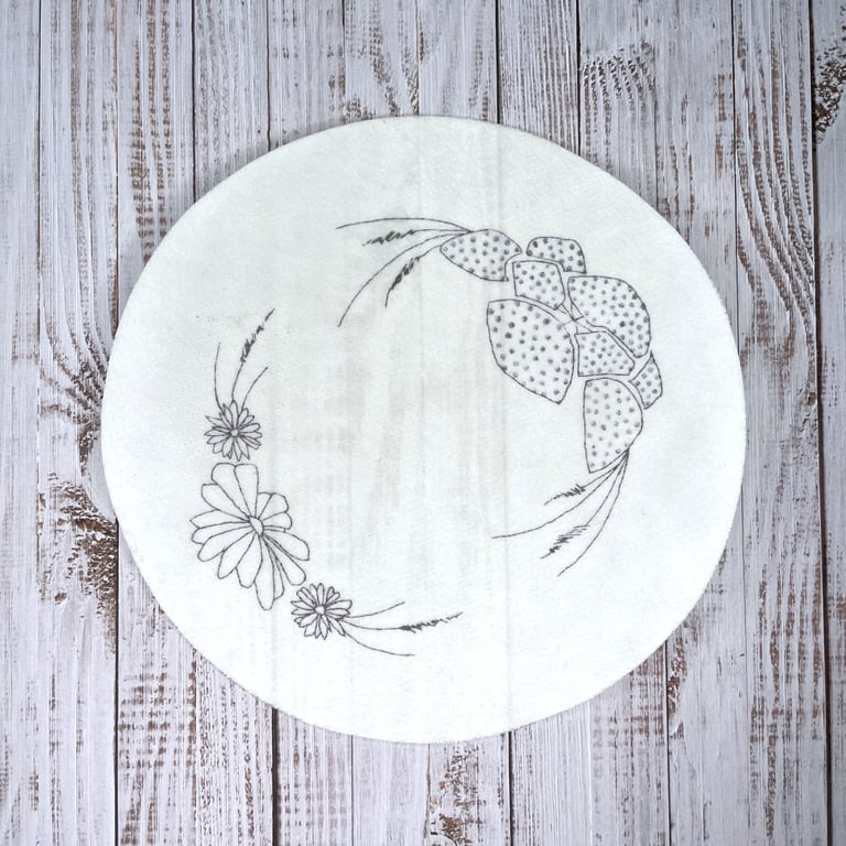 Summer flower embroidery wreath design. Wildflower wreath embroidery sticker.