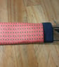 Handmade Red Geometric Satin & Velvet Padded Glasses Case - Image 3