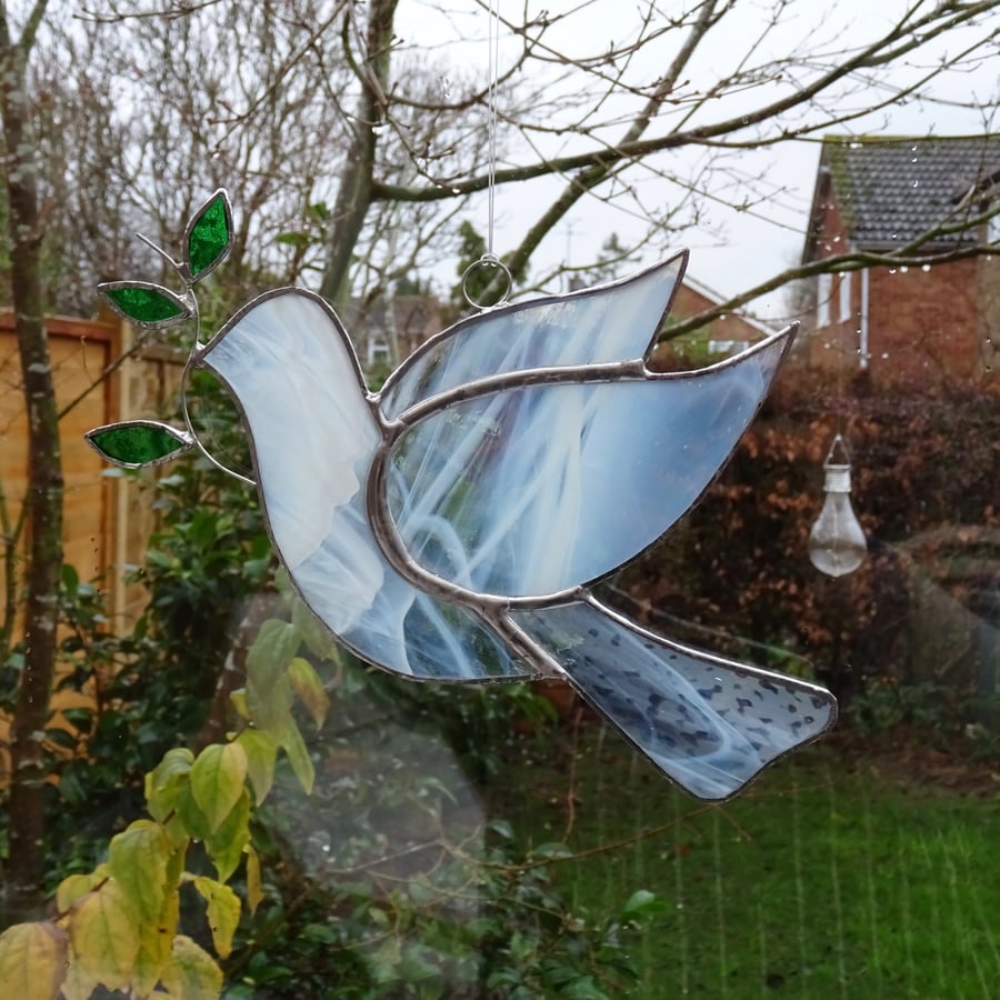 Stained Glass Dove Suncatcher Folksy