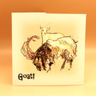 Fathers Day Card Greatest of All time, fun 'GOAT Dad' card, unusual handmade UK 