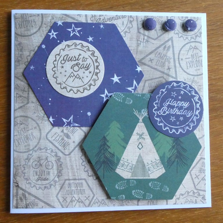 Birthday Card - Camping, Outdoor Adventure, Cycling