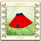 Little Nippers' Embroidered Red and Navy Cape 