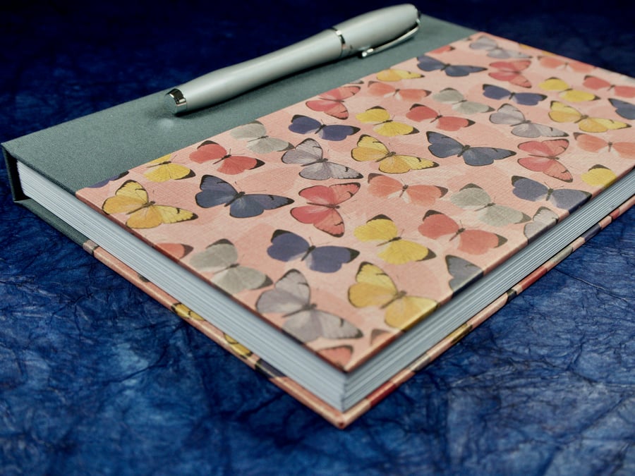 A5 Quarter-bound Notebook with decorative butterfly cover