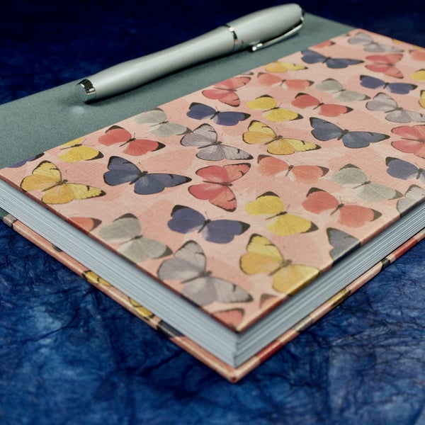 A5 Quarter-bound Notebook with decorative butterfly cover