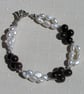 White Freshwater Pearl & Red Garnet Gemstone Bracelet "Regal Sundae" - Image 7