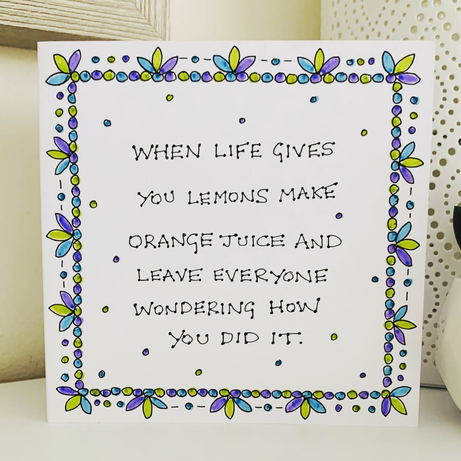 Hand drawn Funny Quote Card
