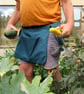 Canvas Tool Belt for Gardeners with Harvest Pouch & Secateurs Pocket - Teal Blue - Image 2