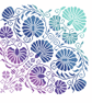 105C - Cross Stitch Pattern Beautiful Peacock Flowers, Rainbow colourway - Image 1